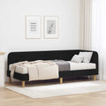 Hoekbedframe met matras met hoofdeinde Zwart 80 x 200 cm Stof