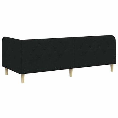 Hoekbedframe met matras met hoofdeinde Zwart 80 x 200 cm Stof