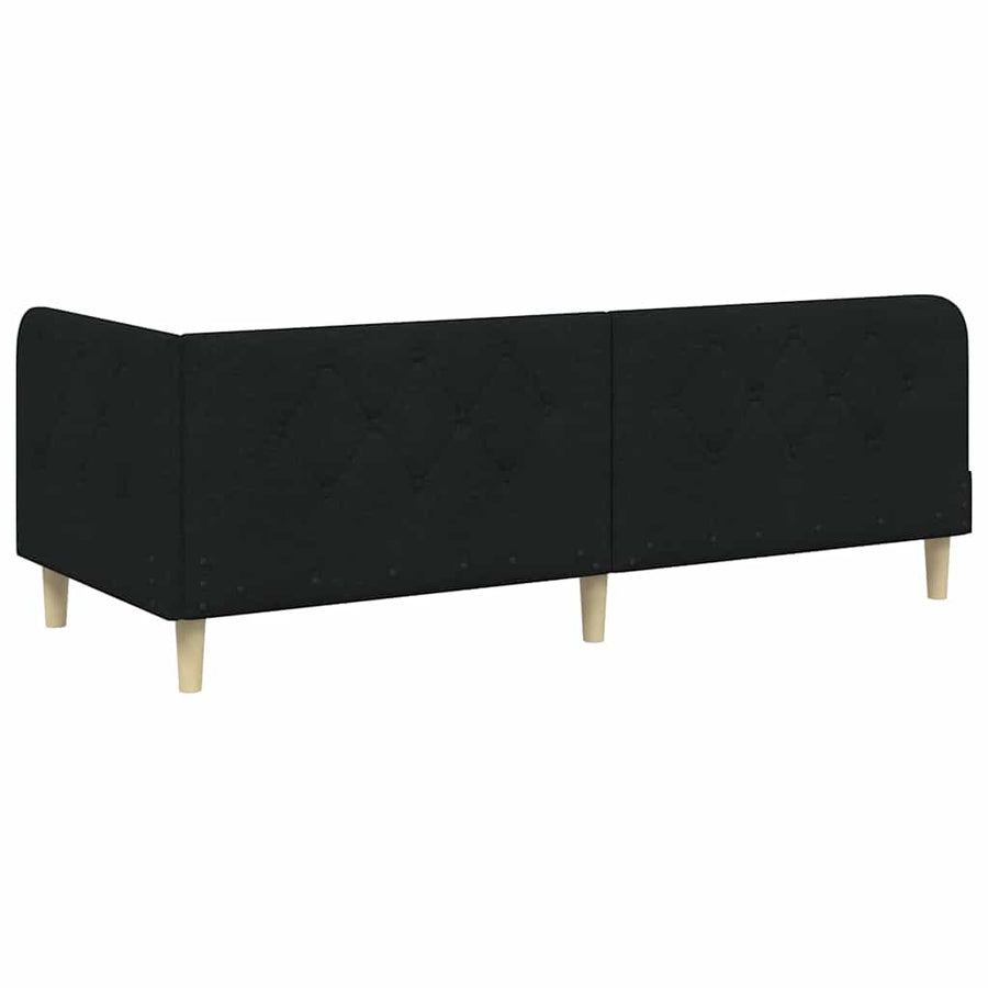 Hoekbedframe met matras met hoofdeinde Zwart 80 x 200 cm Stof