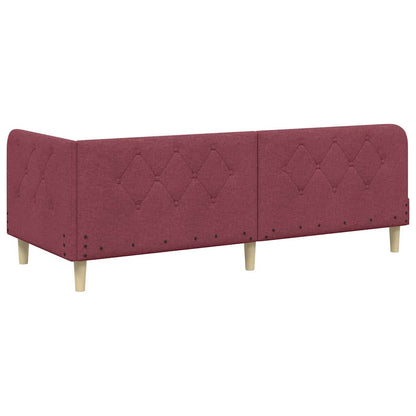 Hoekbedframe met matras Wijnrood 80 x 200 cm Stof