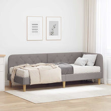 Hoekbedframe met matras met hoofdeinde Taupe 80 x 200 cm Stof