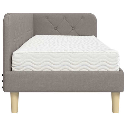Hoekbedframe met matras met hoofdeinde Taupe 80 x 200 cm Stof