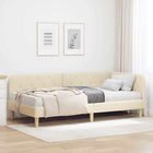 Hoekbedframe 90x190 cm crème stof