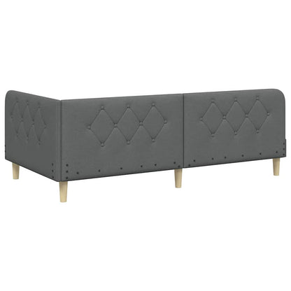 Hoekbedframe met matras Donkergrijs 90 x 200 cm Stof