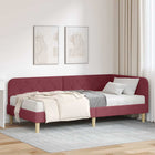 Hoekbedframe 90x200 cm stof wijnrood