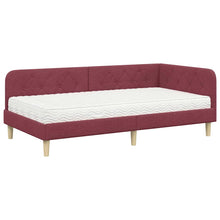 Hoekbedframe met matras Wijnrood 90 x 200 cm Stof