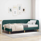 Hoekbedframe met matras 90x200 cm donkergroen stof