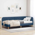 Hoekbedframe met matras met hoofdeinde Blauw 90 x 200 cm Stof