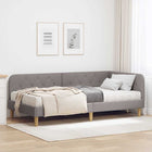 Corner Bed Frame with Mattress and Headboard Taupe 100 x 200 cm Fabric