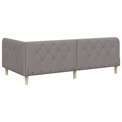 Hoekbedframe met matras met hoofdeinde Taupe 100 x 200 cm Stof