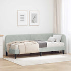 Corner Bed Frame with Mattress Light Grey 80 x 200 cm Velvet