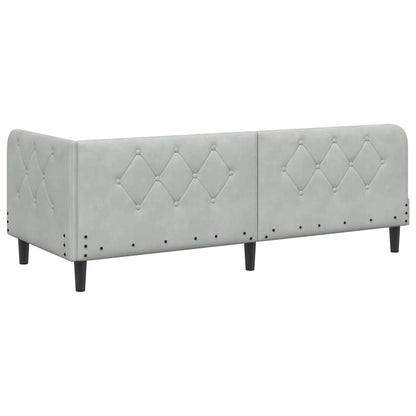 Hoekbedframe met matras Lichtgrijs 80 x 200 cm Fluweel