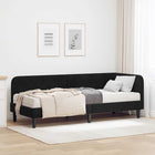 Corner bed frame with mattress Black 80 x 200 cm Velvet