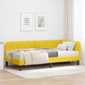 Hoekbedframe met matras met hoofdeinde Geel 90 x 200 cm Fluweel