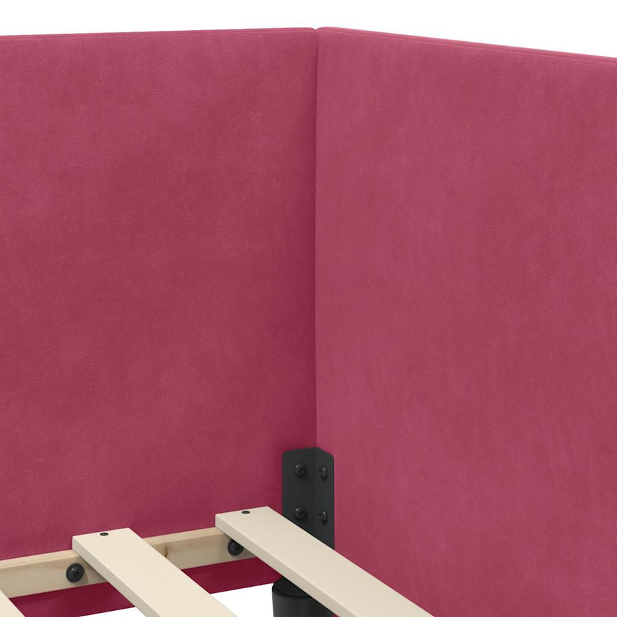Hoekbedframe met Matras met hoofdeinde 2 pcs Groen Fluweel