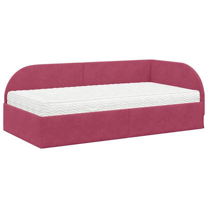 Hoekbedframe met Matras met hoofdeinde 2 pcs Groen Fluweel