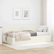 Hoekbedframe met matras 204x104x72 cm crème