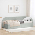 Hoekbedframe met matras 204x104x72 cm lichtgrijs fluweel