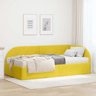 Corner Bed Frame with Mattress with Headboard 2 pcs Yellow Velvet