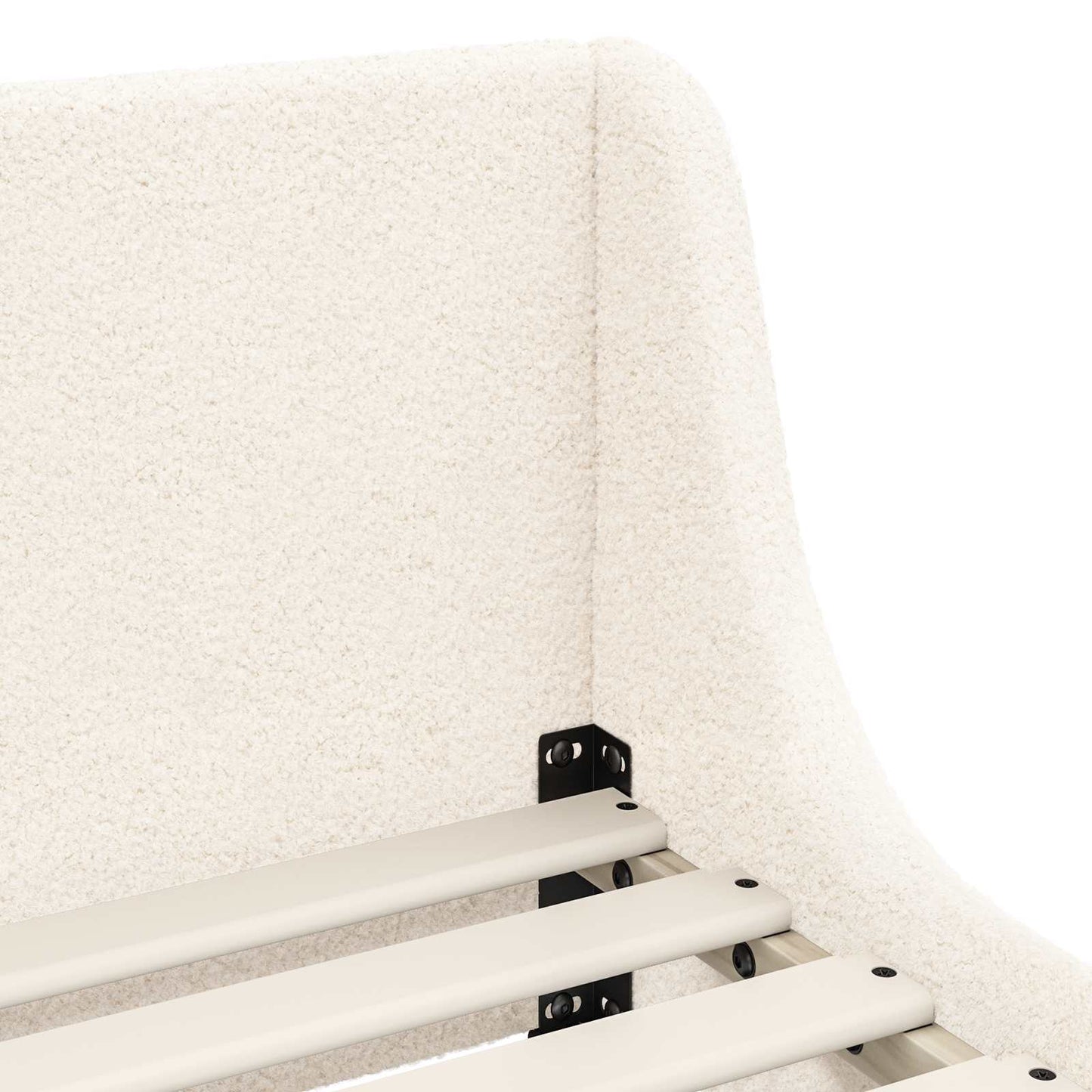 Peuterbedframe met hoofdbord Crème 70 x 140 cm Schapenstof