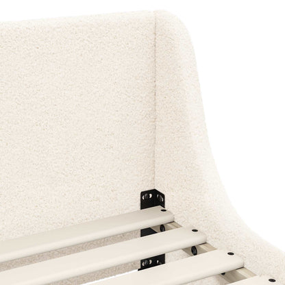 Peuterbedframe met hoofdbord Crème 70 x 140 cm Schapenstof