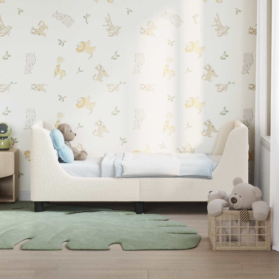 Peuterbedframe met hoofdbord Crème 70 x 140 cm Schapenstof
