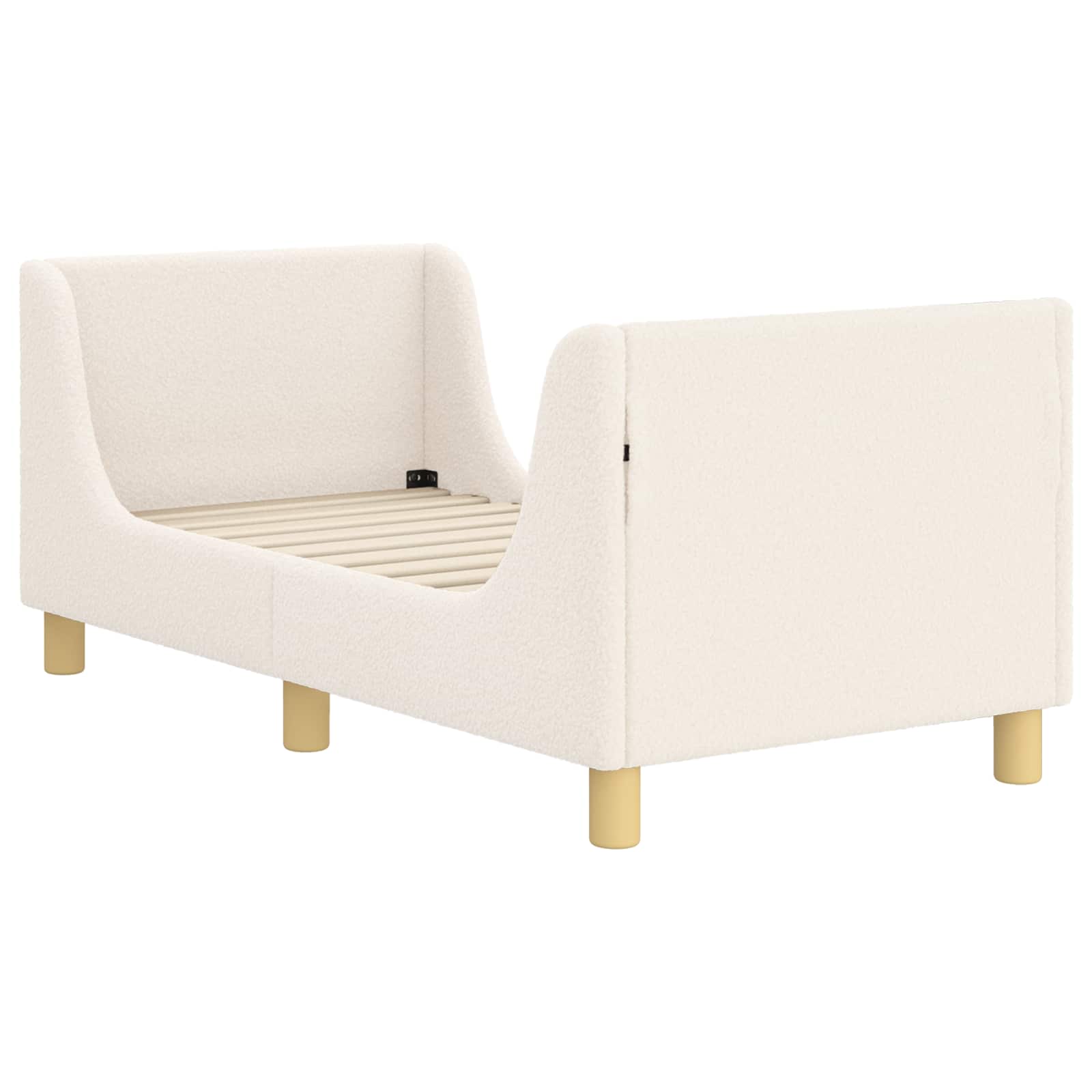 Peuterbedframe met hoofdbord Crème 70 x 140 cm Schapenstof