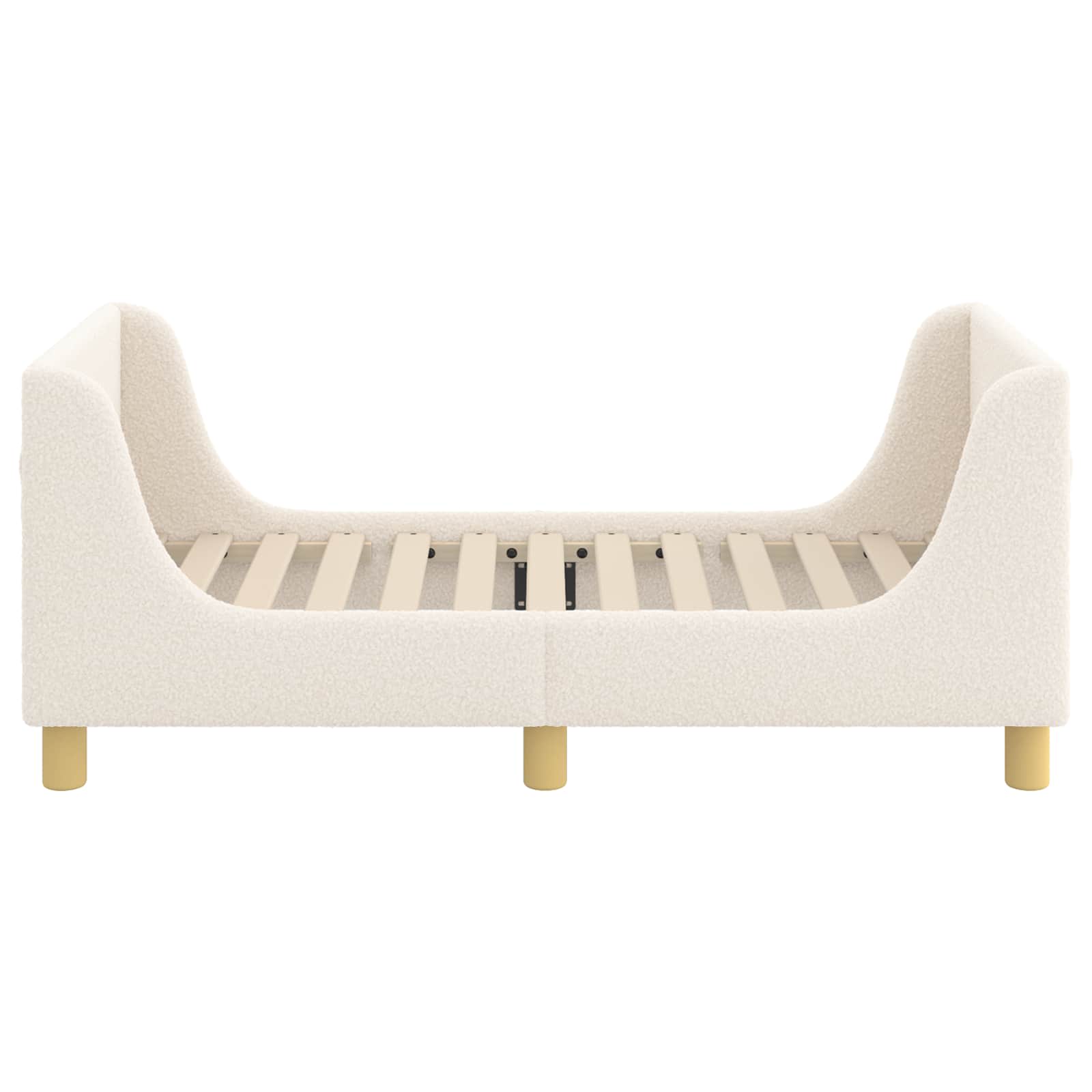 Peuterbedframe met hoofdbord Crème 70 x 140 cm Schapenstof