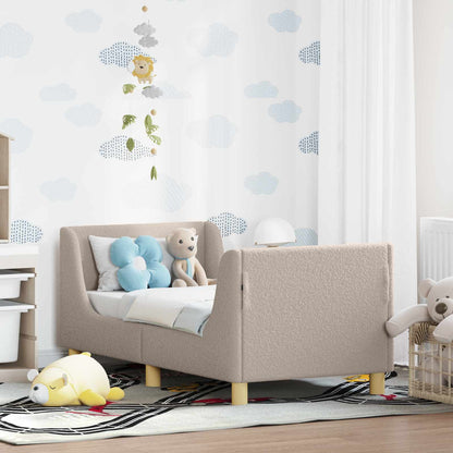 Peuterbedframe met hoofdbord Lichtgrijs 70 x 140 cm Bouclé
