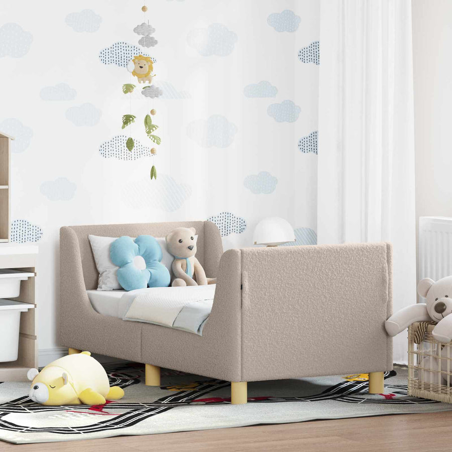 Peuterbedframe met hoofdbord Lichtgrijs 70 x 140 cm Bouclé