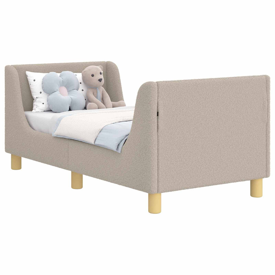 Peuterbedframe met hoofdbord Lichtgrijs 70 x 140 cm Bouclé
