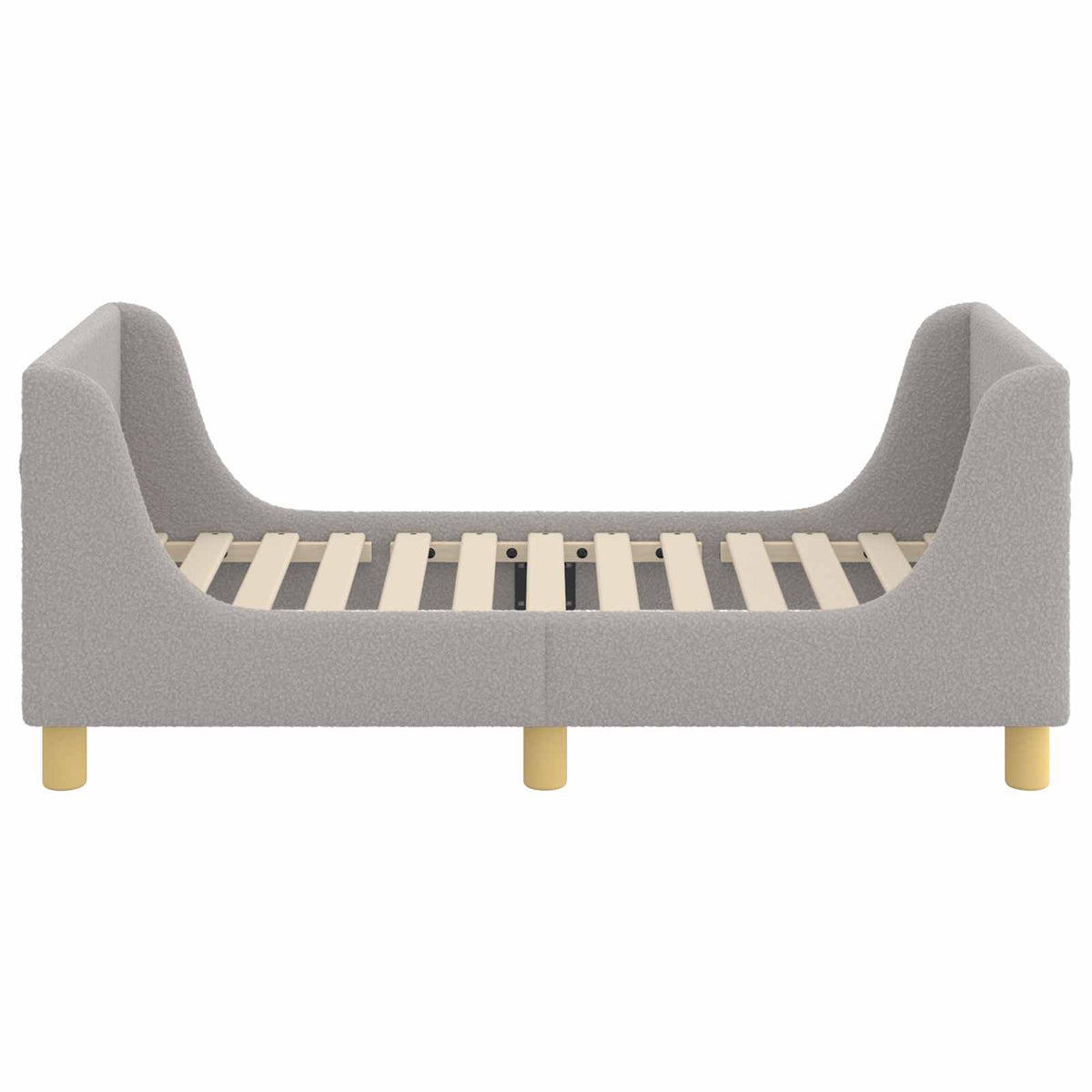 Peuterbedframe met hoofdbord Lichtgrijs 70 x 140 cm Bouclé