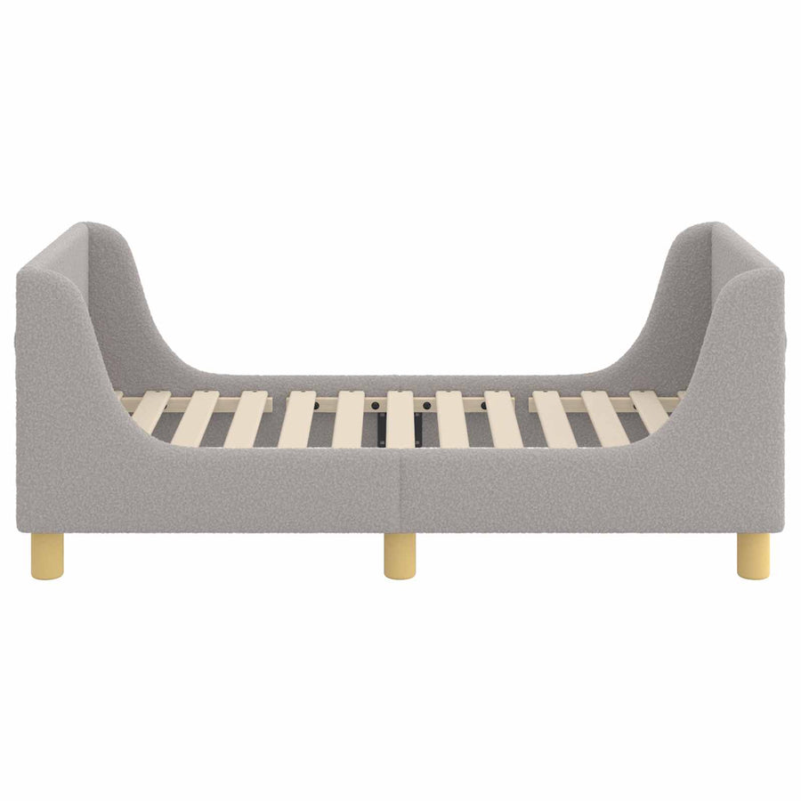 Peuterbedframe met hoofdbord Lichtgrijs 70 x 140 cm Bouclé