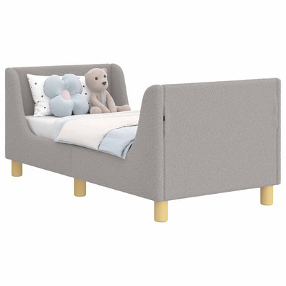 Peuterbedframe met hoofdbord Lichtgrijs 70 x 140 cm Bouclé