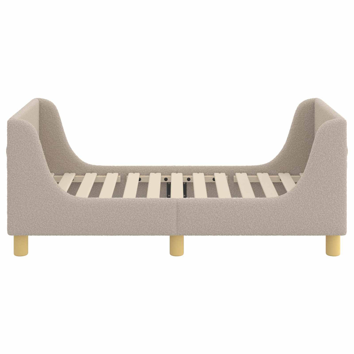 Peuterbedframe met hoofdbord Lichtgrijs 70 x 140 cm Bouclé
