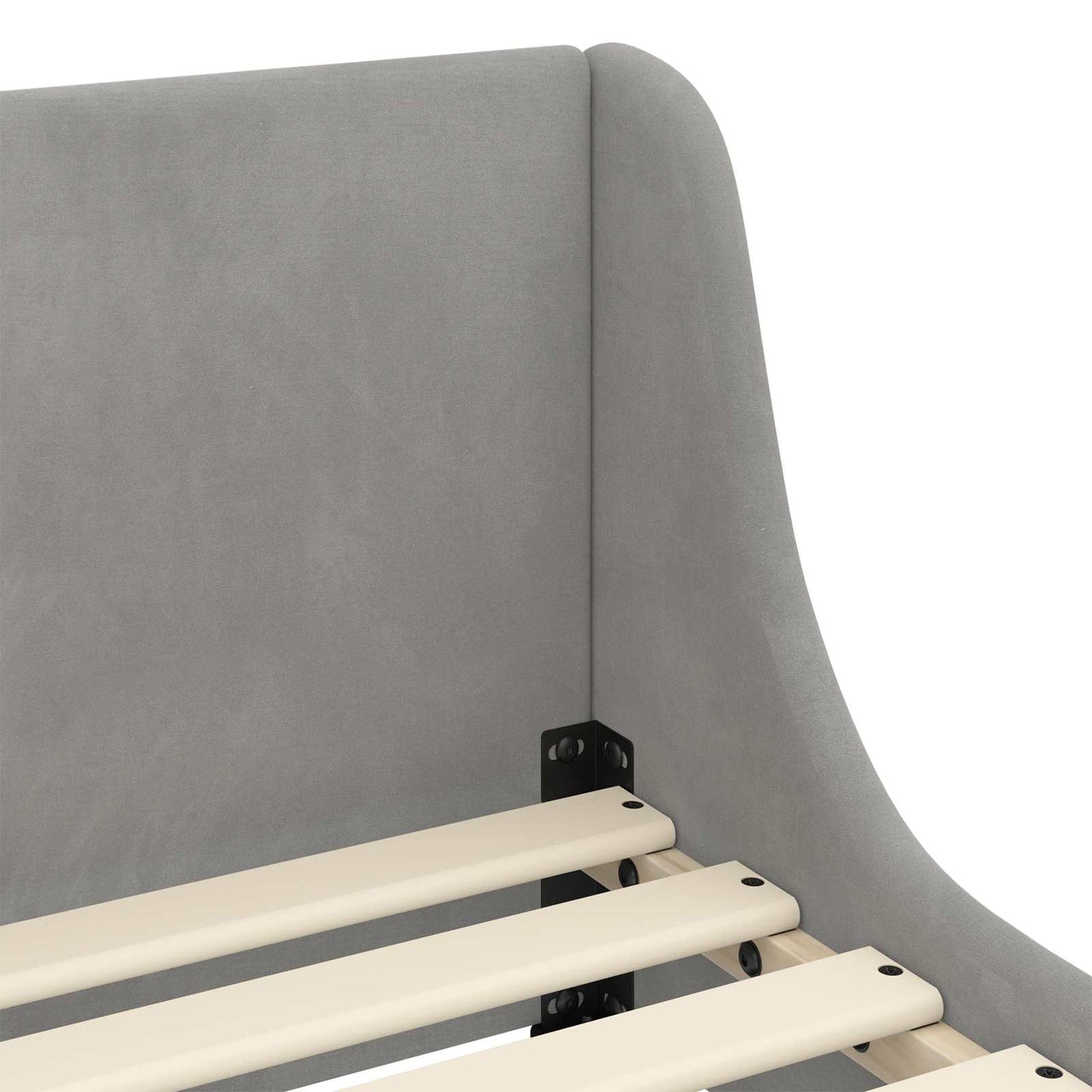 Peuterbedframe met hoofdbord Lichtgrijs 70 x 140 cm Fluweel