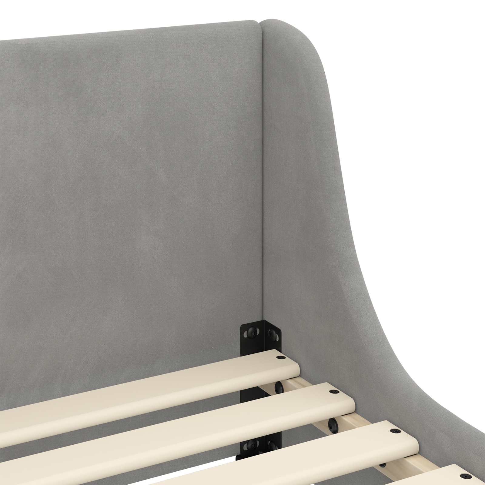 Peuterbedframe met hoofdbord Lichtgrijs 70 x 140 cm Fluweel