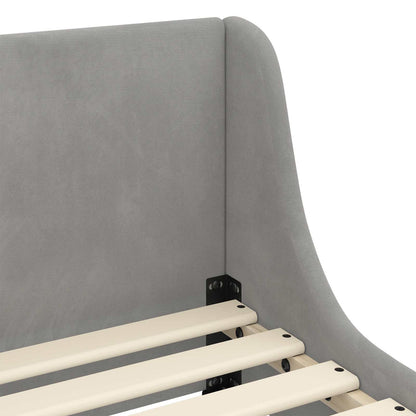 Peuterbedframe met hoofdbord Lichtgrijs 70 x 140 cm Fluweel