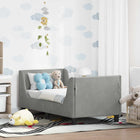 Peuterbedframe 70 x 140 cm lichtgrijs fluweel