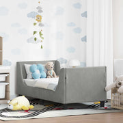 Peuterbedframe 70 x 140 cm lichtgrijs fluweel