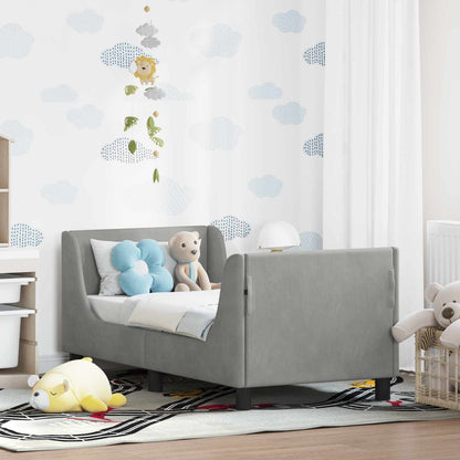 Peuterbedframe met hoofdbord Lichtgrijs 70 x 140 cm Fluweel