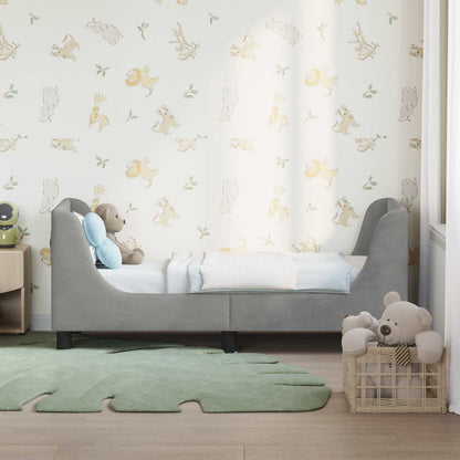 Peuterbedframe met hoofdbord Lichtgrijs 70 x 140 cm Fluweel