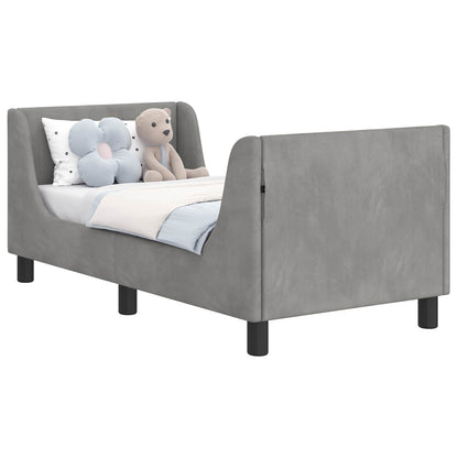 Peuterbedframe met hoofdbord Lichtgrijs 70 x 140 cm Fluweel