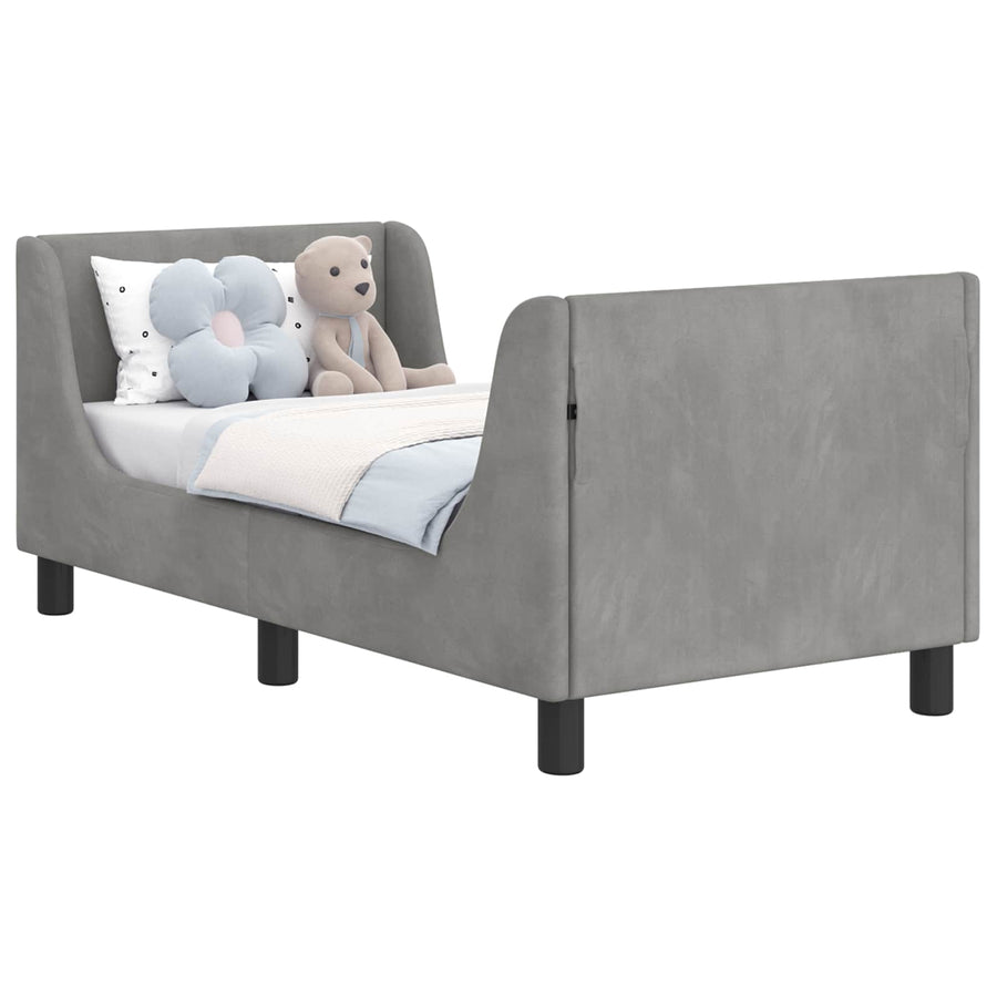 Peuterbedframe met hoofdbord Lichtgrijs 70 x 140 cm Fluweel