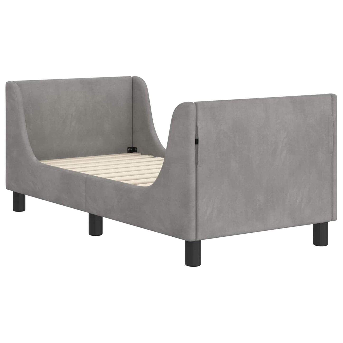 Peuterbedframe met hoofdbord Lichtgrijs 70 x 140 cm Fluweel
