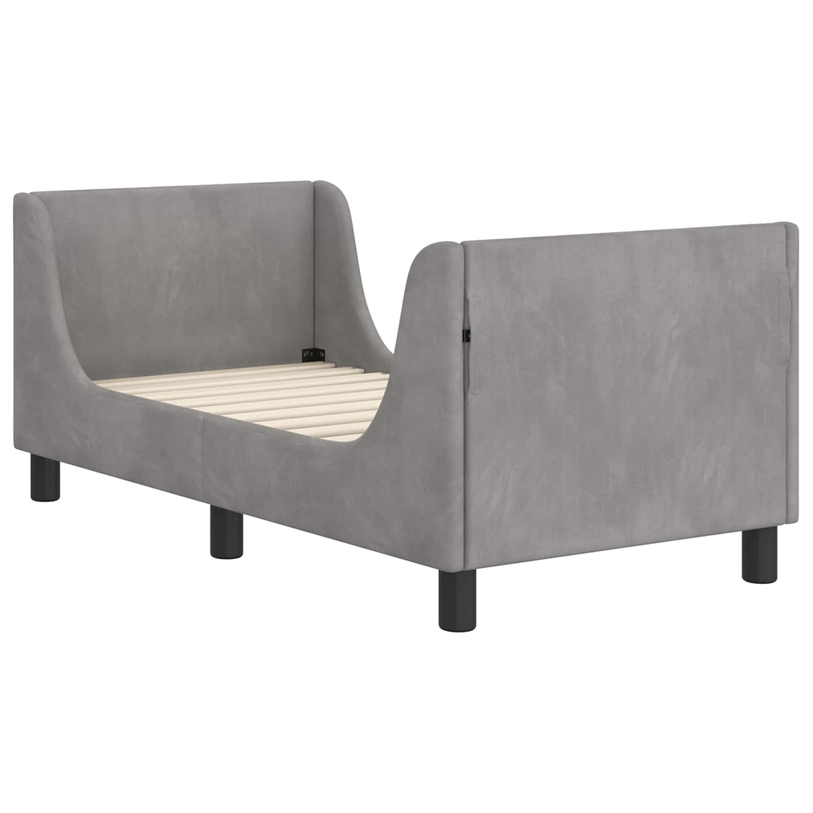 Peuterbedframe met hoofdbord Lichtgrijs 70 x 140 cm Fluweel