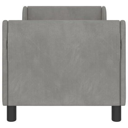 Peuterbedframe met hoofdbord Lichtgrijs 70 x 140 cm Fluweel