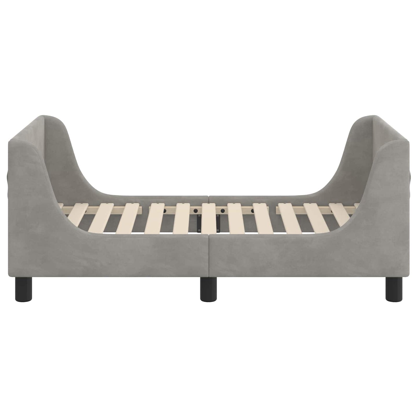 Peuterbedframe met hoofdbord Lichtgrijs 70 x 140 cm Fluweel