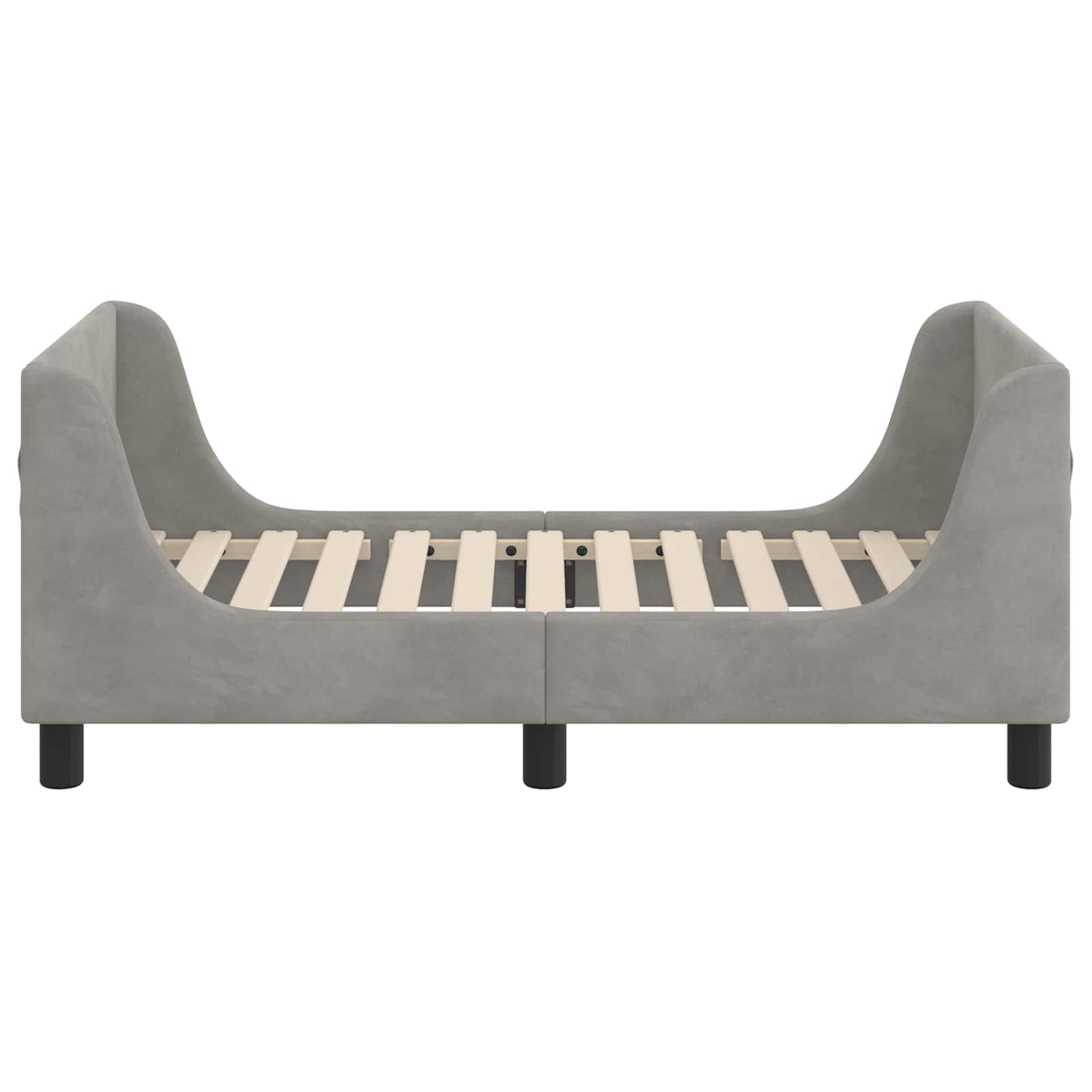Peuterbedframe met hoofdbord Lichtgrijs 70 x 140 cm Fluweel