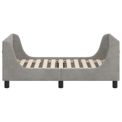 Peuterbedframe met hoofdbord Lichtgrijs 70 x 140 cm Fluweel
